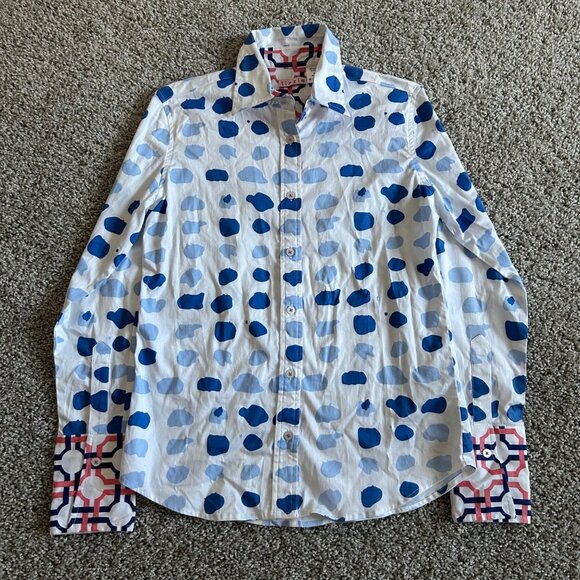 Tizzie Womens Sz Small Polka Dot Button-Down Shirt Long Sleeve - Picture 9 of 9
